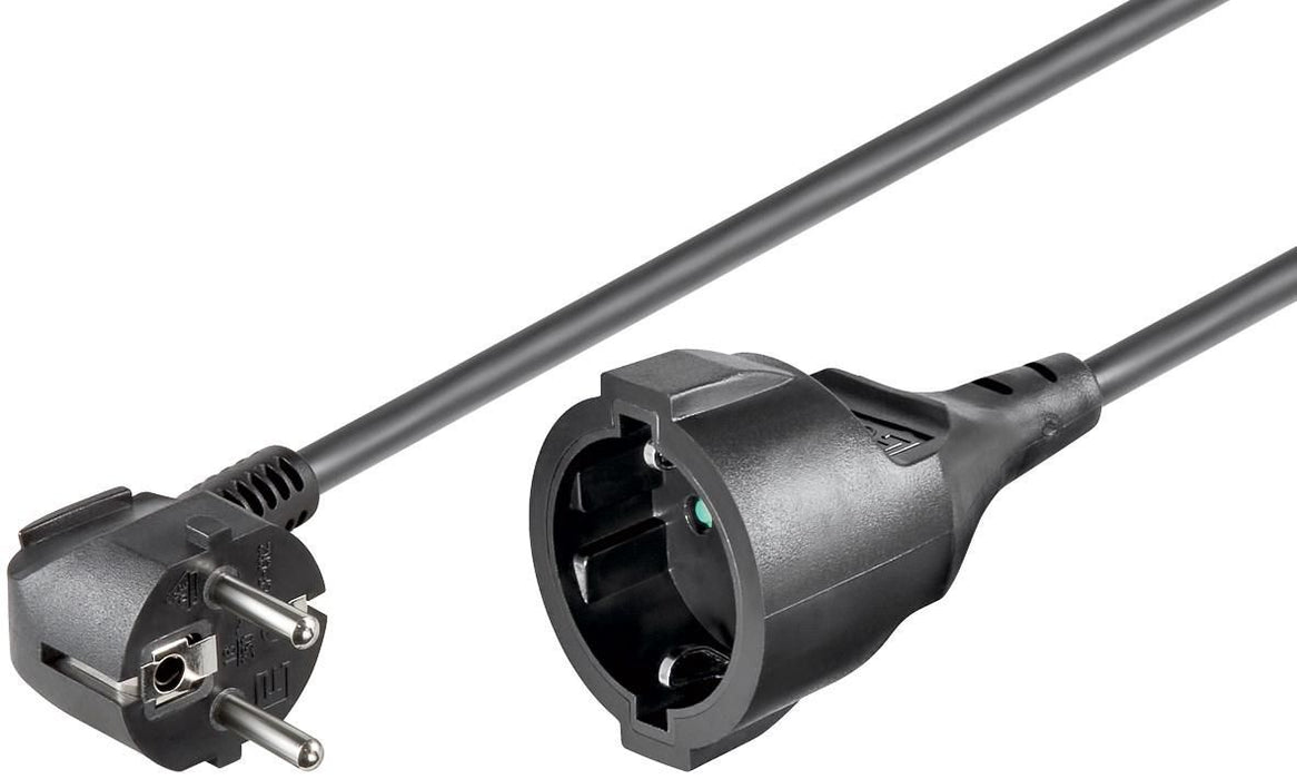 MicroConnect Schuko Power Extension  M-F 2m Type F CEE 7/7-Type F CEE 7/4  3Gx1.5MM2, 10A, 250V, Black
