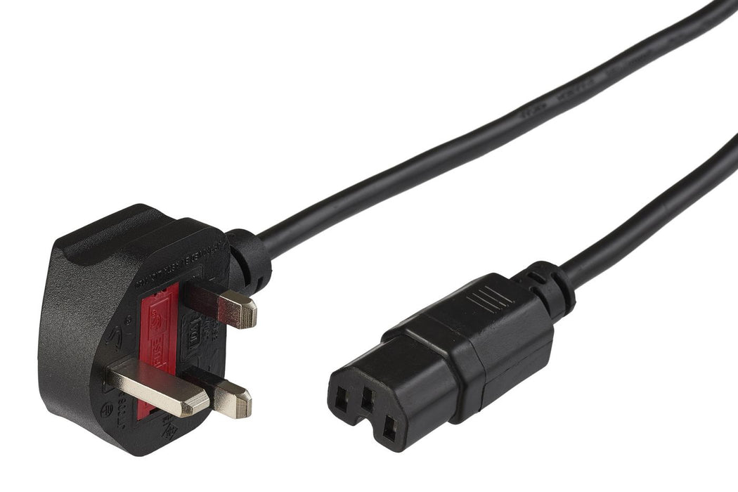 MicroConnect Power Cord UK -  C15 2m Black Power UK BS-1363 - C15  H05VV-F 3G01.00mm2, 10A Fuse