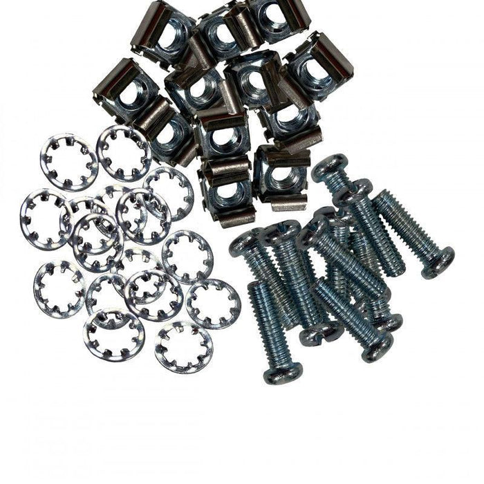 Lanview Cage nuts for 19'' rack, set  of  50 x M6X20 screws +  washers and nuts