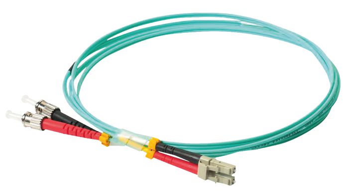 Lanview LC-ST Multimode fibre cable duplex 2m OM3 50/125 LSZH
