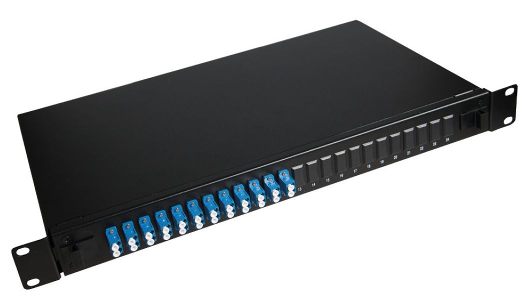 Lanview Fibre patch panel 19'' 1U  with 12 x LC duplex  Singlemode connectors