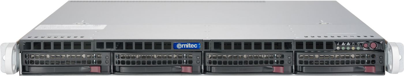 Ernitec 1U DSS Server i7 9700, 64GB, 2x250GB RAID1,  2TB, 4xGbE, 1x10G SFP+, 2xPSU, IPMI, Win10 Pro