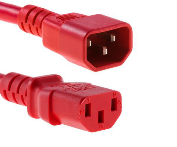 MicroConnect Power Cord C13 - C14 5m Red