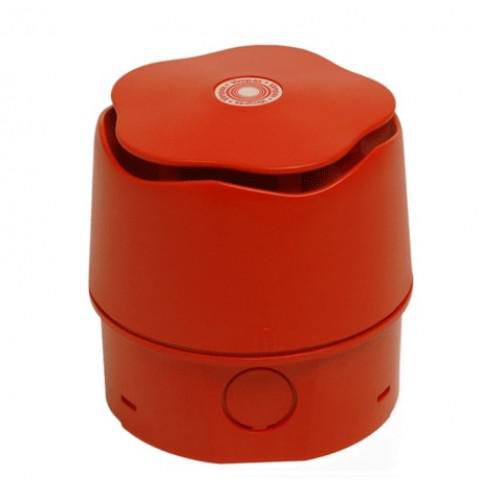 Vimpex Banshee multi-tone wall  sounder, red C/W deep base  for IP66 rating