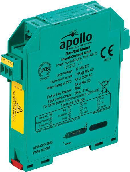Apollo Fire Detectors XP95 DIN Rail Mains Input/Output Unit