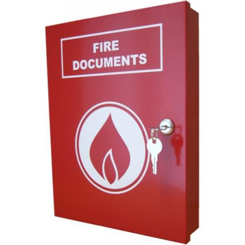 Elmdene Red Document Box A4  with  fire logo