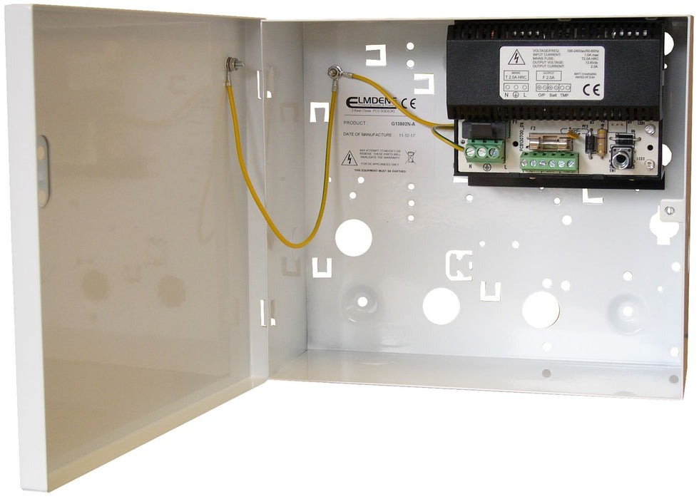 Elmdene 12V d.c. Switch Mode PSU (13.8V) 2Amp to load + 0.5A  battery charging. Efficient Switch Mode operation. Multi LED status indication.