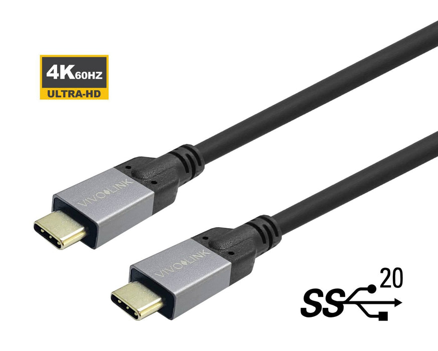 Vivolink USB-C to USB-C Cable 0.5m  Supports 20 Gbps data  Certified for Business