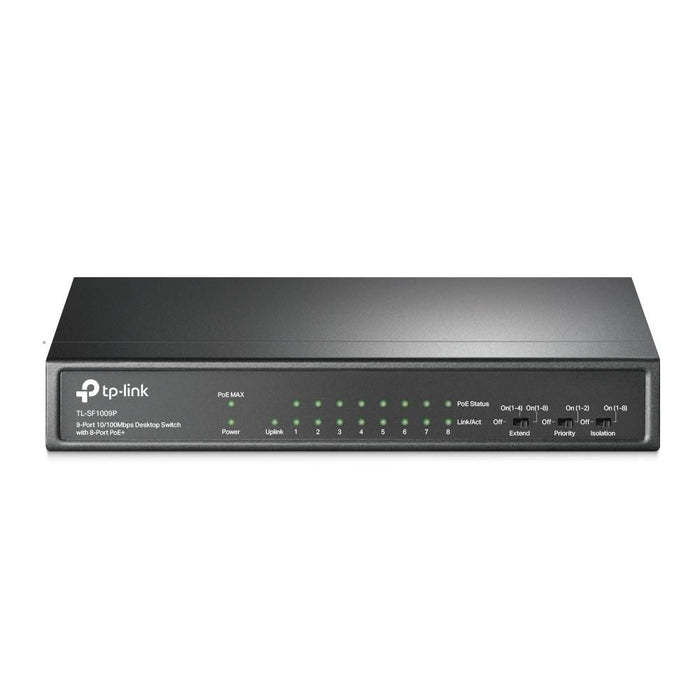 TP-Link 9-Port 10/100Mbps Desktop  Switch with 8-Port PoE+