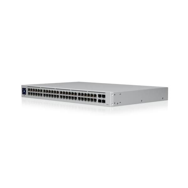 Ubiquiti UniFi Switch 48 PoE 48-Port  managed PoE switch with (48)  Gigabit Ethernet ports including (32) 802.3at PoE+ ports, and (4) SFP ports.