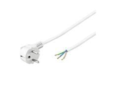 MicroConnect Power Cord 5m Schuko/Open Angled Schuko/opend end,white 3Gx1MM2, 3cable ends