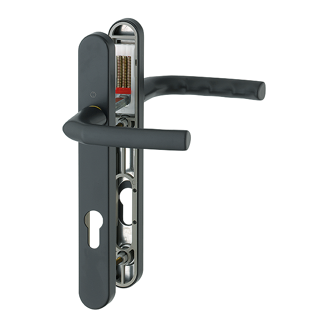 L26968 - HOPPE Birmingham 92mm UPVC Lever Door Furniture 122mm Screw Centers 1117/3811N