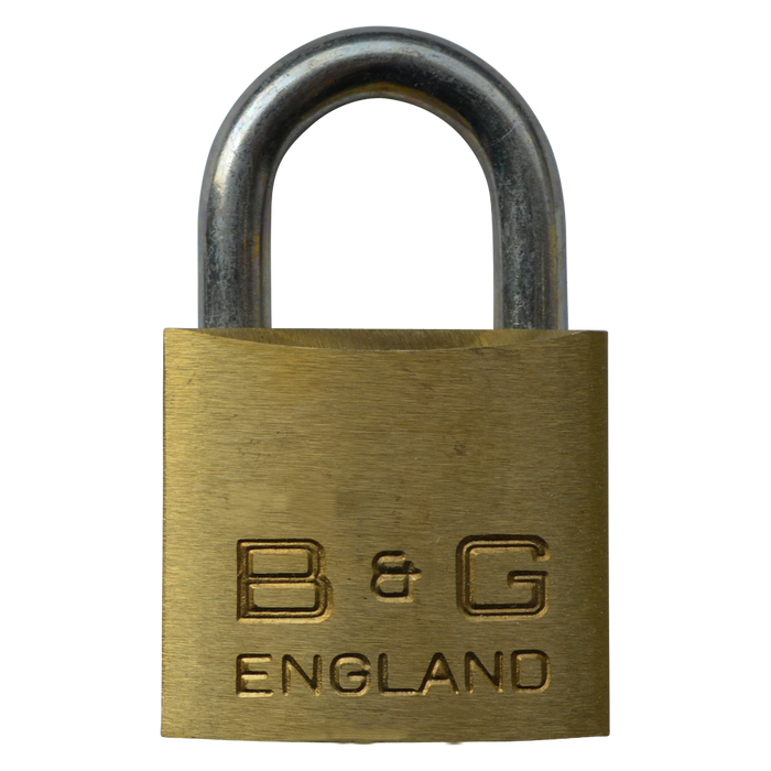 L27152 - B&G Warded Brass Open Shackle Padlock - Steel Shackle