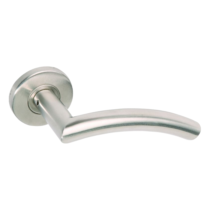 L27538 - BRITON Curved Mitred Lever on Rose with Round Bar
