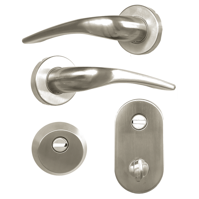 L31971 - HOOPLY FT09 Lever Handle On Rose & Escutcheon Set with Thumbturn