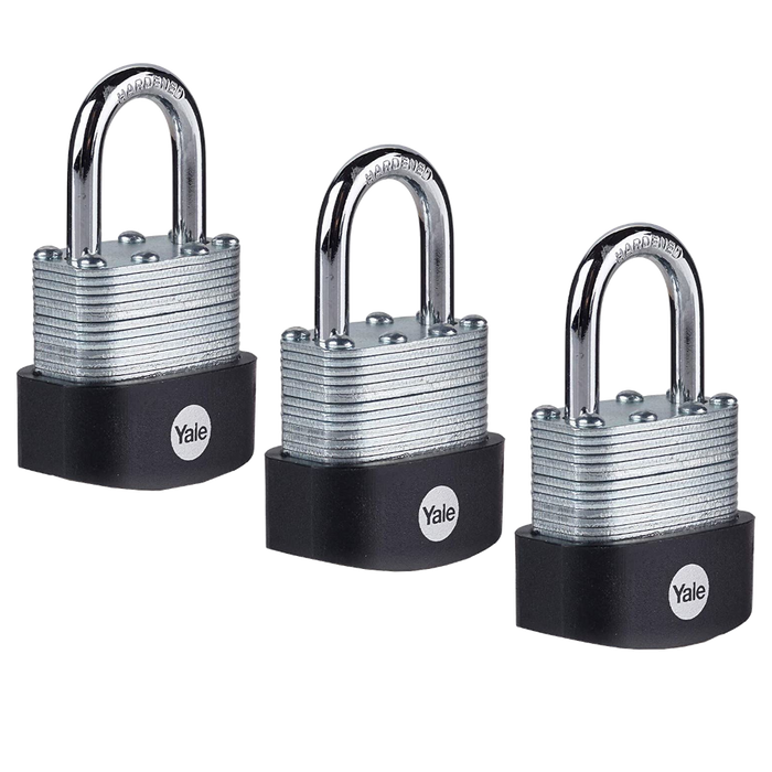 L32317 - YALE Y125B High Security Laminated Steel Open Shackle Padlock