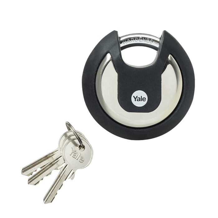L32330 - YALE Y130B Maximum Security Stainless Steel Discus Padlock With Cover