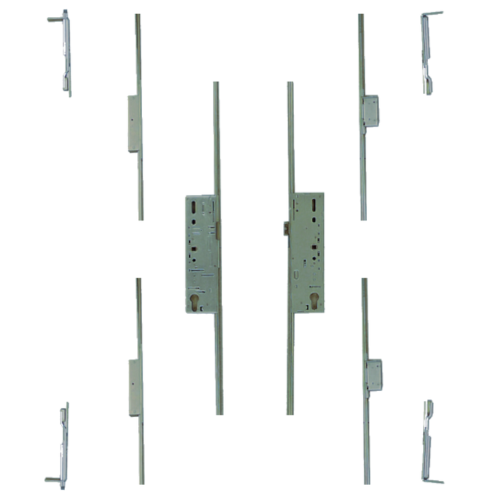L32461 - FULLEX Crimebeater Direct Fit Double Door Set 45/92 Latch & Deadbolt 2 Hook - Split Spindle