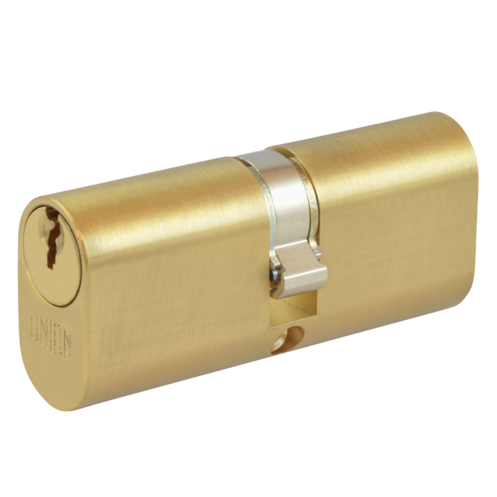 Union 2X6 5 Pin Oval Double Cylinder 73.6mm 36.8/36.8 Polished Brass