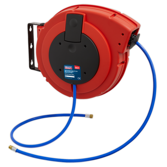 Retractable Air Hose Reel HD Mechanism 15m Ø8mm ID - PU Hose