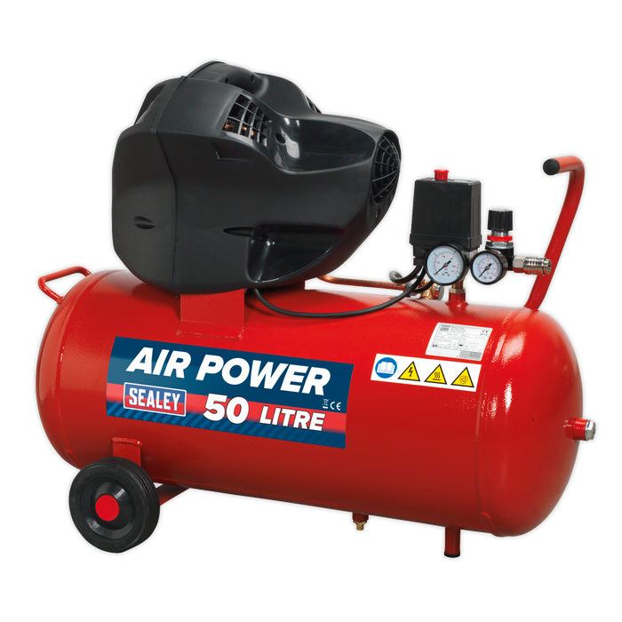 Air Compressor 50L V-Twin Direct Drive 3hp Oil Free