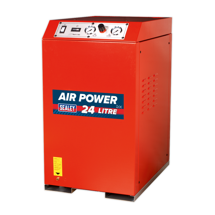 Air Compressor 24L V-Twin Direct Drive 2.5hp Cabinet Low Noise