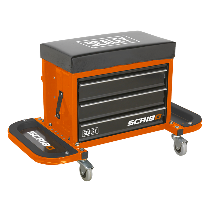 Mechanic's Utility Seat & Toolbox - Orange