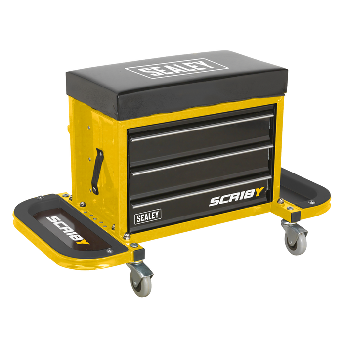 Mechanic's Utility Seat & Toolbox - Yellow