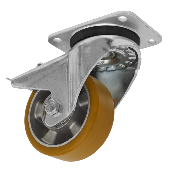Castor Wheel Swivel Plate with Total Lock Ø125mm