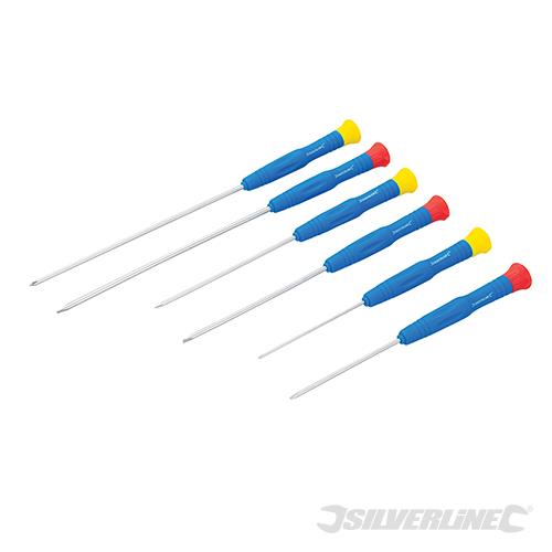 SD62 Silverline Extra-Long Precision Screwdriver Set 6pce