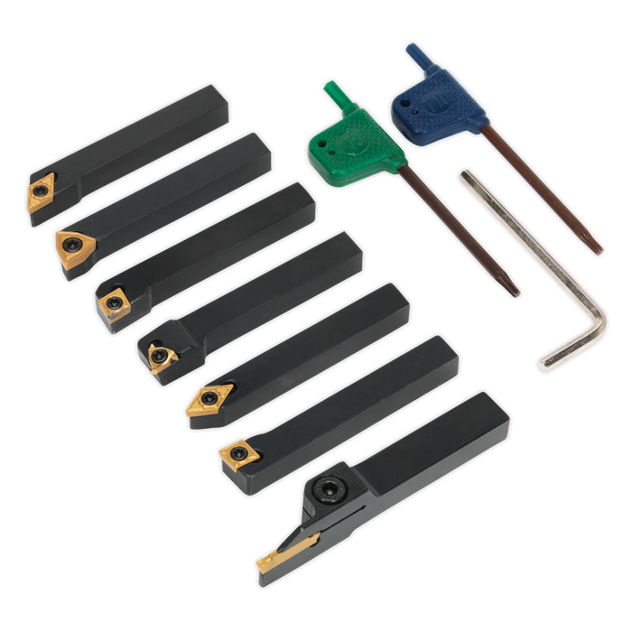 Indexable 10mm Lathe Turning Tool Set 7pc