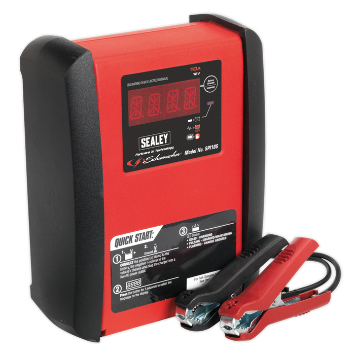 Schumacher® Intelligent Speed Charge Battery Charger/Maintainer 10A 12V