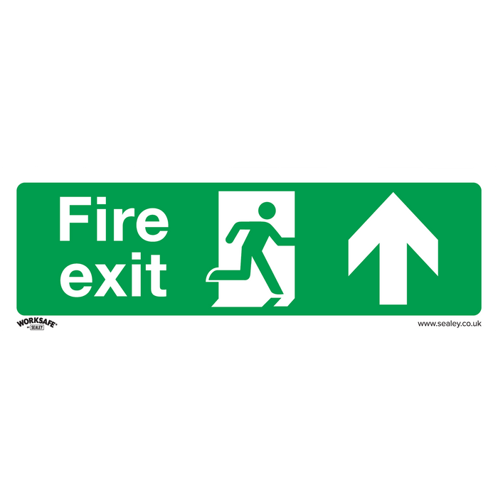 Safe Conditions Safety Sign - Fire Exit (Up) - Rigid Plastic - Pack of 10