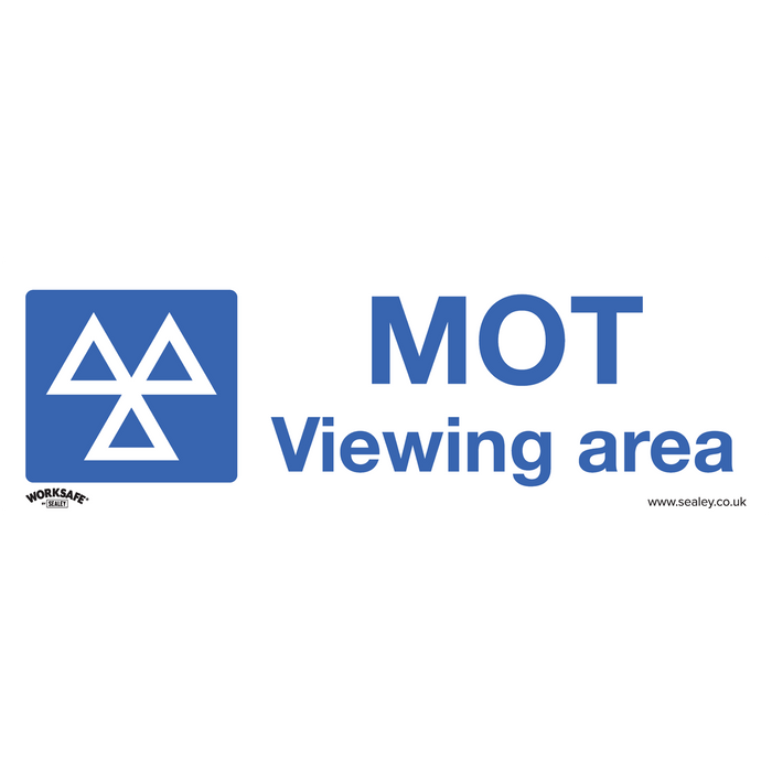 Warning Safety Sign - MOT Viewing Area - Self-Adhesive Vinyl - Pack of 10