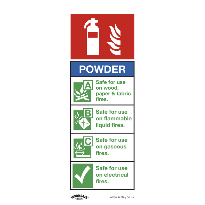 Safe Conditions Safety Sign - Powder Fire Extinguisher - Rigid Plastic