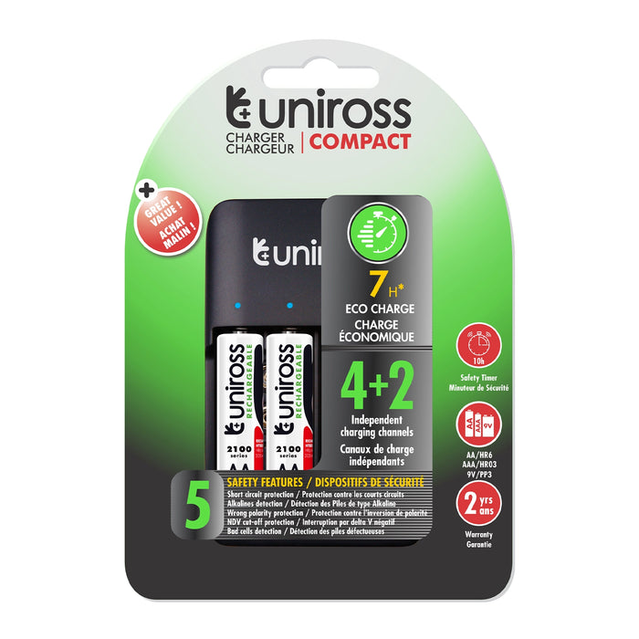 UNIROSS COMPACT AA AAA 9V [USB] + 4xAA2100 HYBRIO