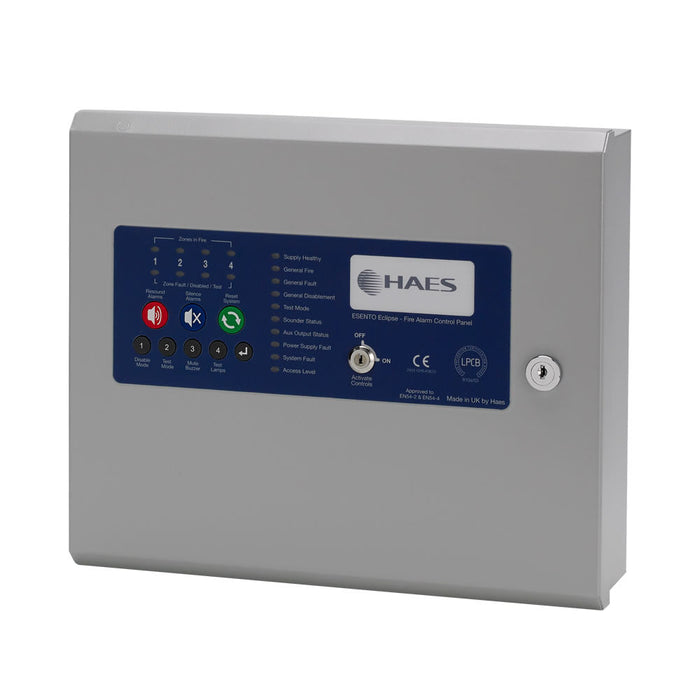 HAES Esento Eclipse 4 Zone Conventional or Twin Wire Fire Alarm Panel